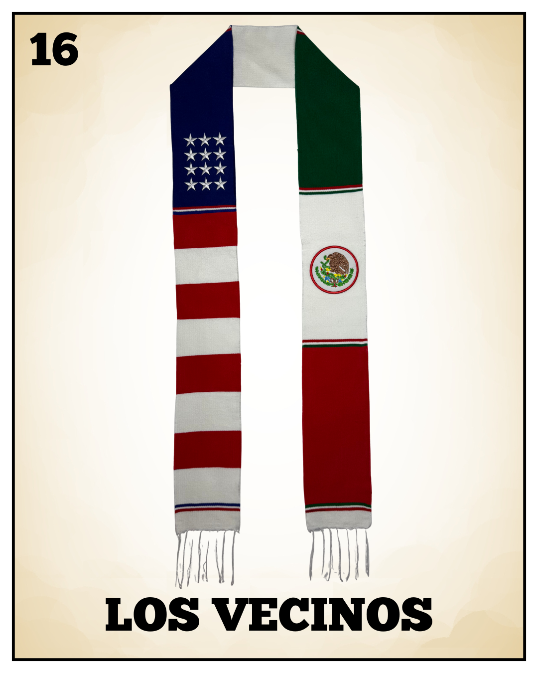 Los Vecinos - USA and Mexico 2026 Graduation Stole
