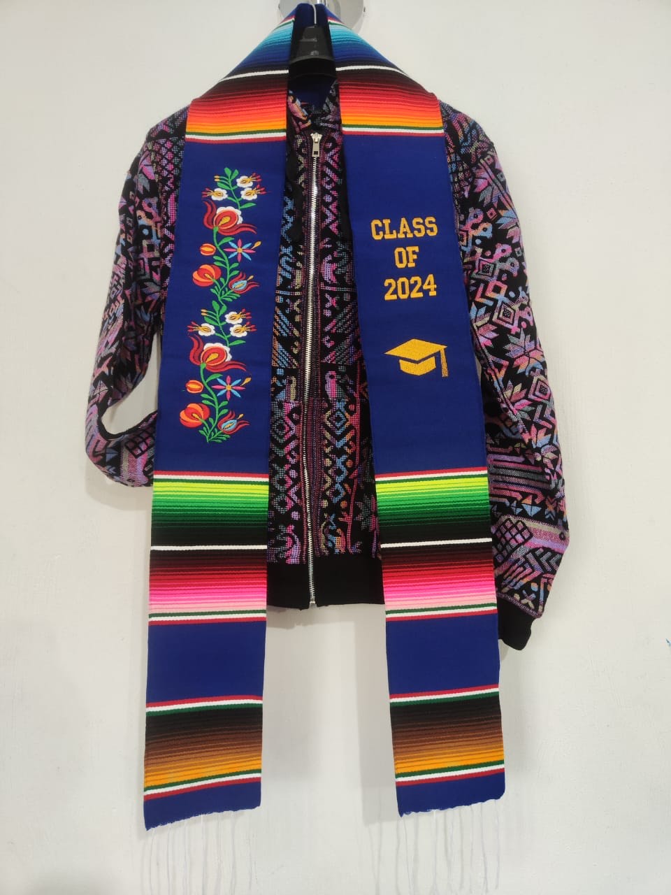 Class of 2024- Floral Embroidered Grad Stole