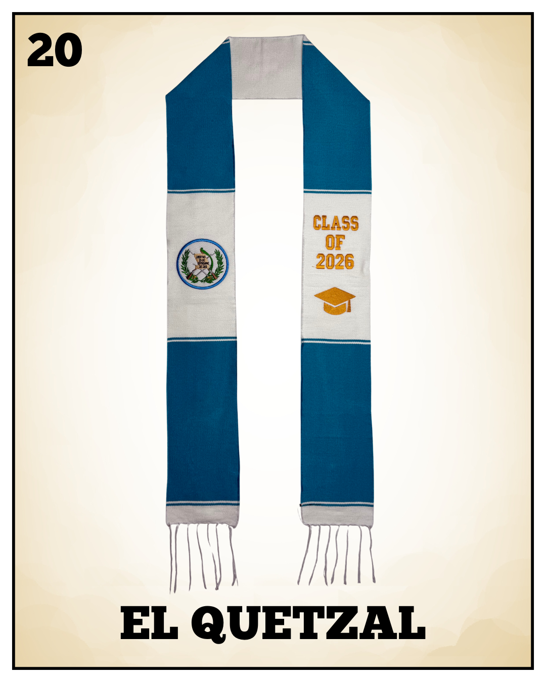 El Quetzal - 2026 Guatemala Graduation Stole